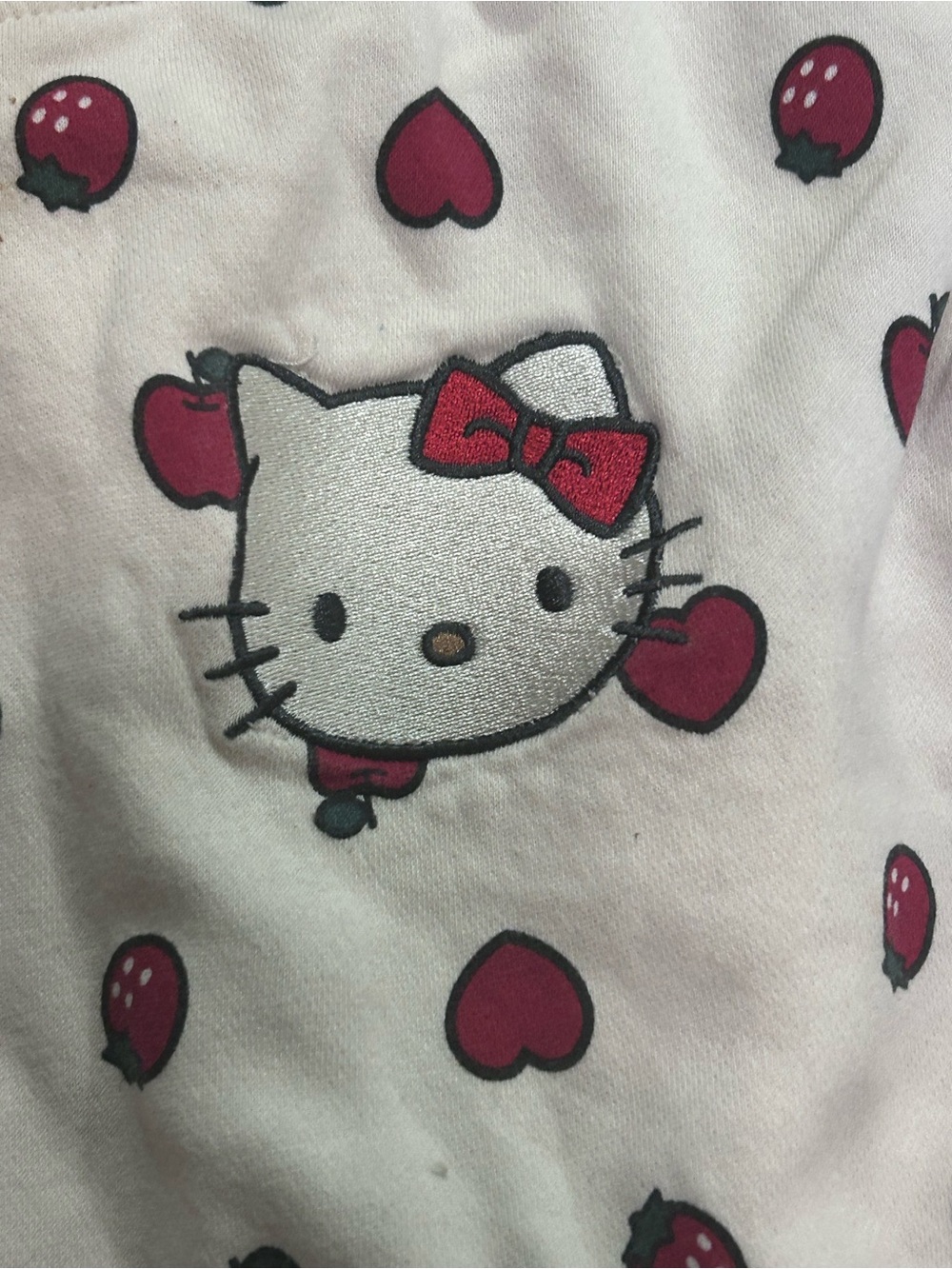 H&M Cream Sweatshirt with Red Hello Kitty & Apple Print